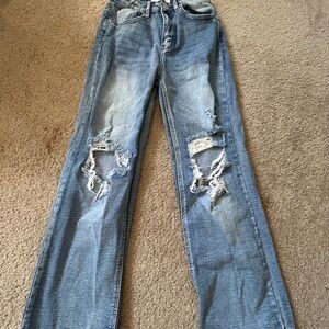 Almost Famous Light Blue Distressed Women's Jeans